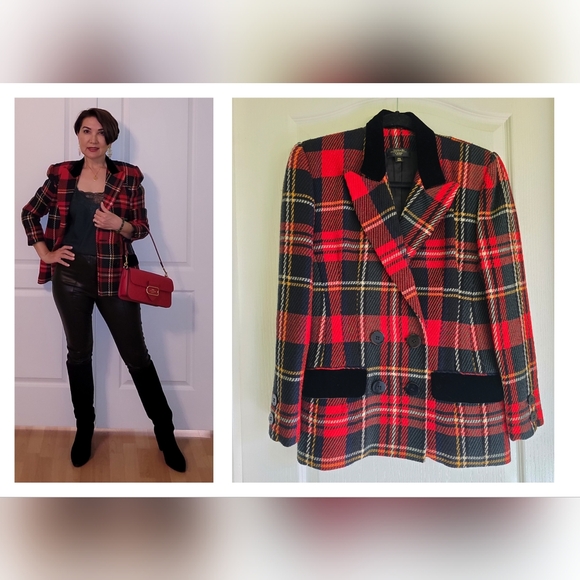 Tahari Arthur Levine Jackets & Blazers - ❤️EUC Tahari Arthur Levine Luxe Wool Multicolor Plaid Blazer, Size PM